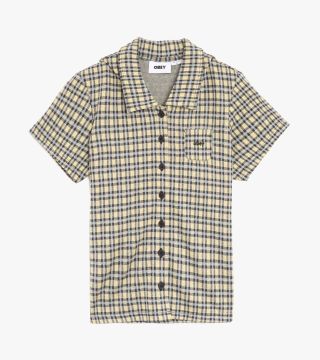 LILA MICRO CHECK POLO SS