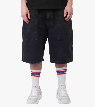 BUTTER PATCH POCKET DENIM SHORTS WASHED BLACK ŠORTI