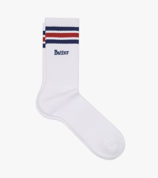 BUTTER STRIPE SOCKS WHITE ZEĶES