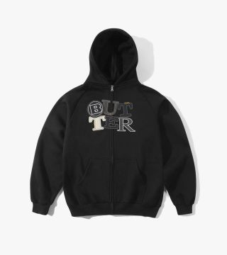 PATCHWORK ZIP-THRU HOOD
