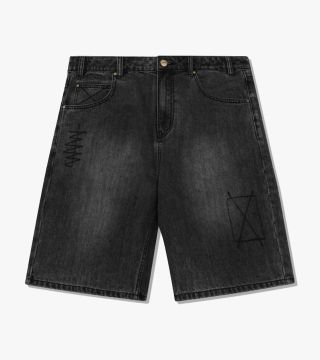 STITCH DENIM SHORTS