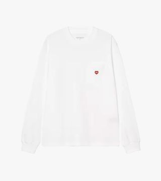 W´ L/S POCKET SMALL HEART T-SHIRT