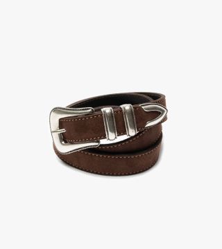 WESTERN SUEDE SILVER BELT